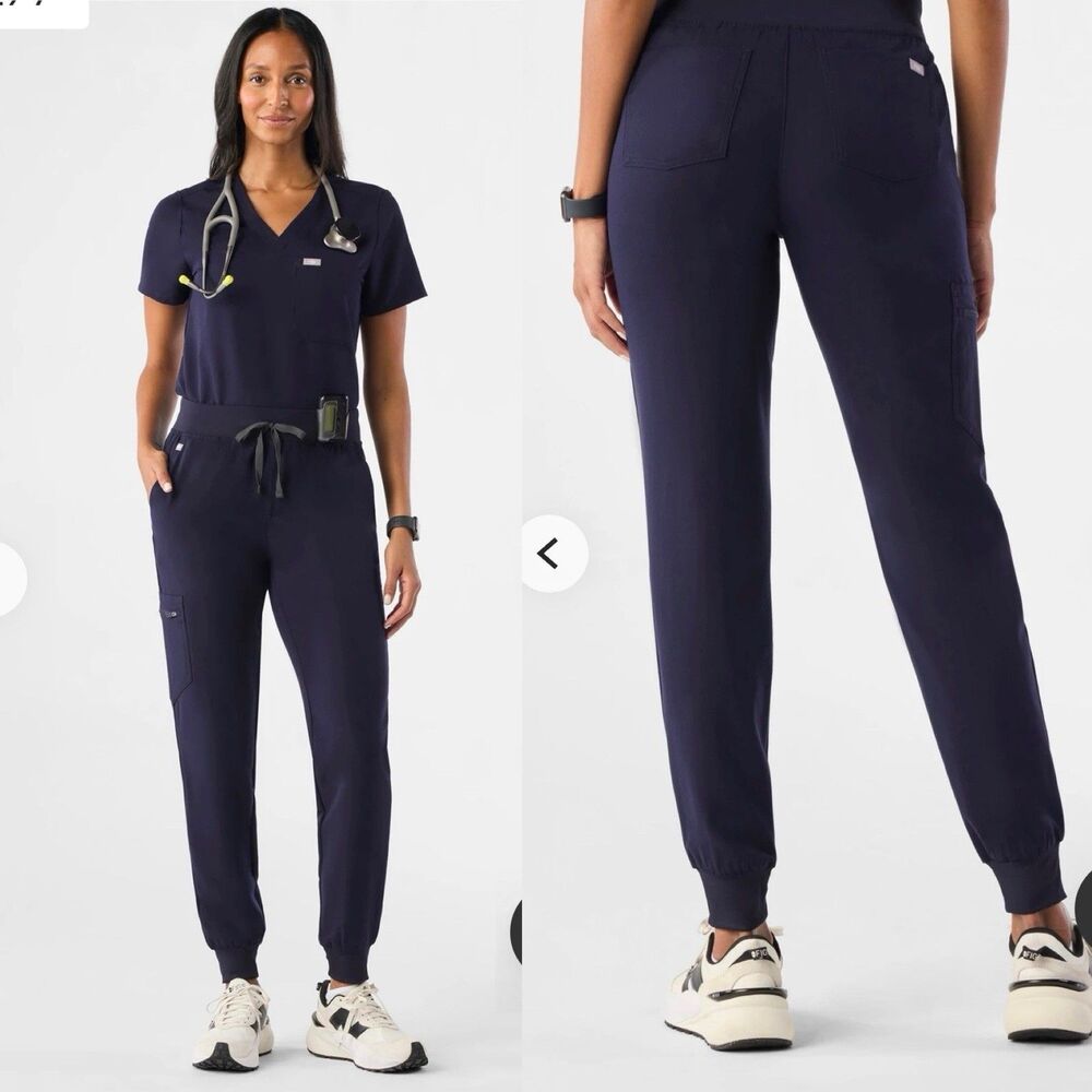 FIGS‎ Scrub Set Women’s L Catarina Top XL High Waist Zamora Jogger Navy Medical